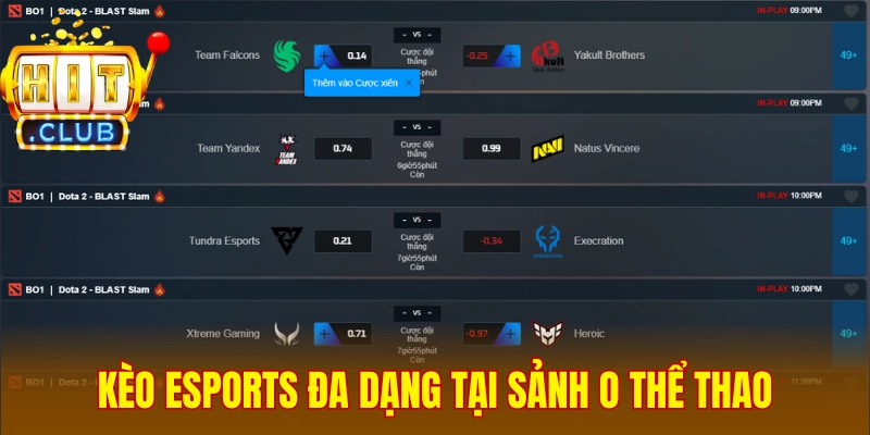 Kèo Esports hấp dẫn tại sảnh O thể thao